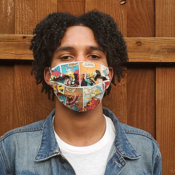 Comics Handmade Cotton Face Mask,Reuse/Wash - Picture 2 of 4